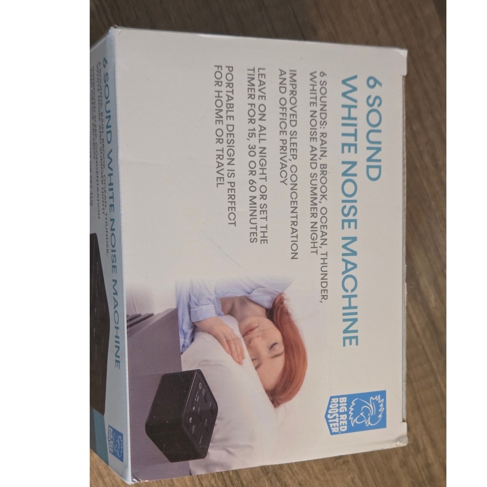 Big Red Rooster 6 Sound White Noise Machine Portable Sleep Timer AC or Battery